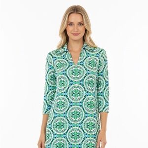 Melly M Teal and Blue Geometric Dress size 2